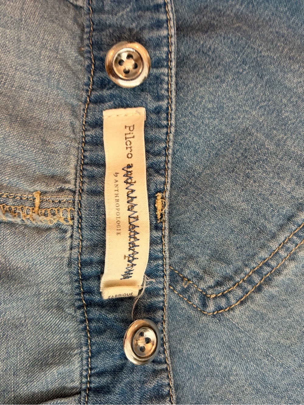 Pilcro Light Blue Denim Bib Overalls size 27 - Picture 9 of 15